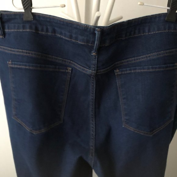 OLD NAVY BLUE JEANS DENIM STRETCH WIDE LEG CROP SIZE 24 NWOT - Picture 4 of 5